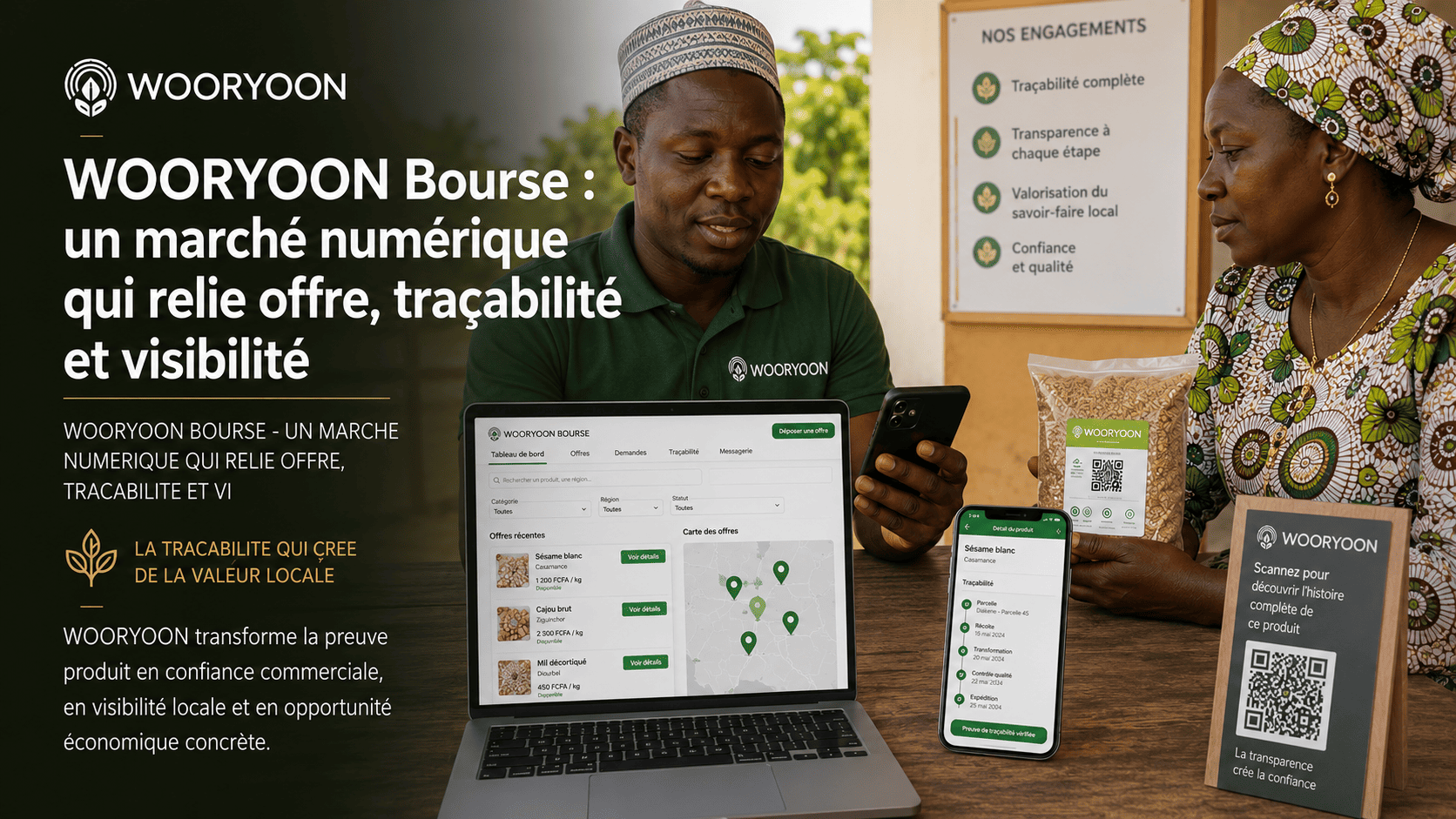 WOORYOON Bourse : un marché numérique qui relie offre, traçabilité et visibilité
